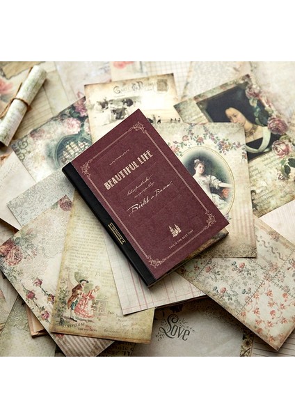 Stil 3 100 Adet Retro Floarl Vintage Mektup Arka Plan Malzemesi Kağıt Dekor Scrapbooking Dergiler Kolaj Bloknot Kırtasiye Tedarik (Yurt Dışından)