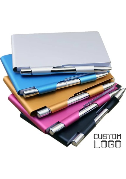 Mavi Işlemeli Kitap Diğer Kişiselleştirilmiş Özel Logo Alüminyum Not Defteri Metal Görünüm Kalemli Mini Defterler Iş Malzemeleri Her Yerde Taşınabilir (Yurt Dışından) indirimleri