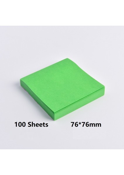Green1 100 Sayfa 76*76MM Boyutu Renkli Kağıt Bloknot Yapışkan Notlar Yer Işareti Işaretleyici Etiket Ofis Okul Malzemeleri (Yurt Dışından)