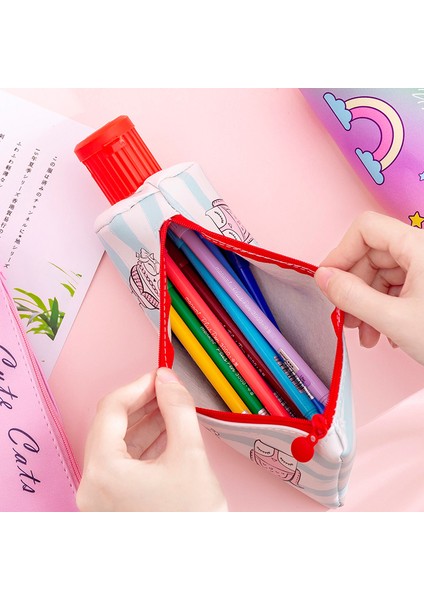 Pembe Kedi 26X10.5 cm Diş Macunu Kalem Kutusu Okul Unicorn Kedi Erkek Kız Için Kalem Kutuları Kırtasiye Öğrenci Muz Fermuar Kalem Kutusu Deri Kalem Çantası (Yurt Dışından) modelleri