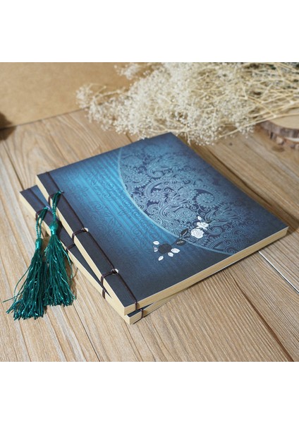 F Çin Tarzı Mavi Gül Renk Günlüğü Not Defteri Püskül Kırtasiye Retro Çiçek Sketchbook Dergisi Boş Dizüstü Chinoiserie (Yurt Dışından) modelleri