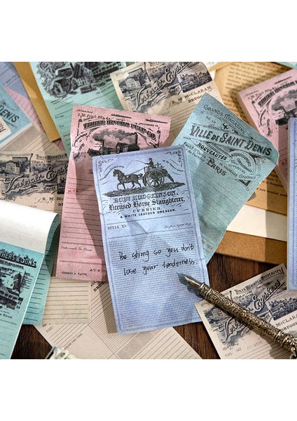 E Yoofun 50 Yaprak Retro Koleksiyonu Bloknot Vintage Tarzı Notlar Mesaj Pad Malzeme Kağıt Okul Ofis Malzemeleri Kırtasiye (Yurt Dışından)
