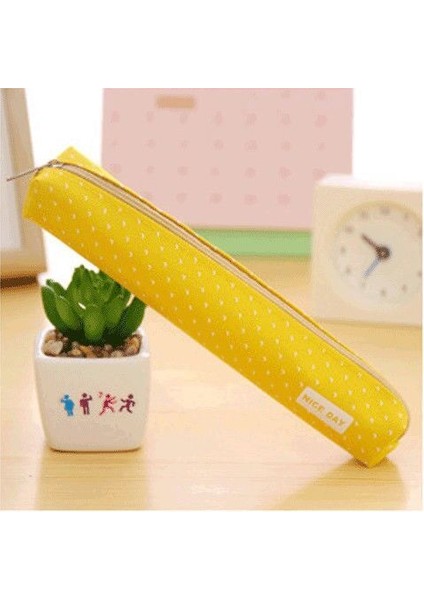 A2 Uzun Tuval Kalem Çantası Sevimli Okul Kalem Kutusu Öğrenci Için Küçük Kalem Kutusu Kalem Çantası Kawaii Okul Malzemeleri Şeker Renk Saklama Çantası (Yurt Dışından)