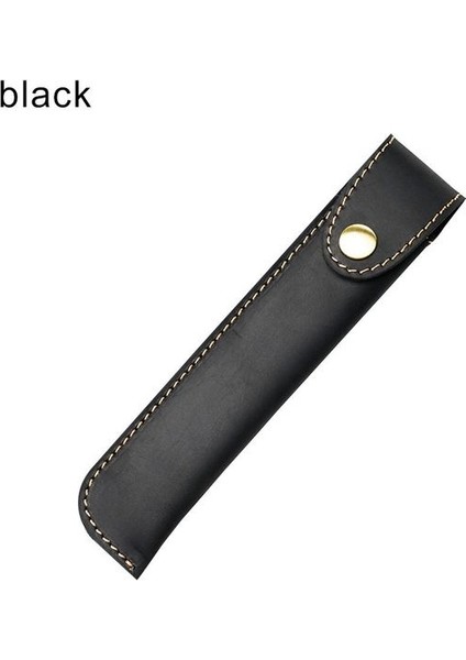 Siyah Retro Kalem Çantası Inek Derisi Hakiki Deri Kalem Kutusu Kalem Kırtasiye Tutucu Yaratıcı Koruyucu Kapak Mini Taşınabilir Okul Malzemeleri (Yurt Dışından)