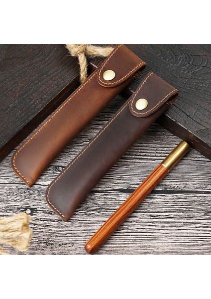 Siyah Retro Kalem Çantası Inek Derisi Hakiki Deri Kalem Kutusu Kalem Kırtasiye Tutucu Yaratıcı Koruyucu Kapak Mini Taşınabilir Okul Malzemeleri (Yurt Dışından) modelleri
