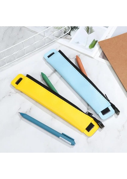 Sarı Lüks Pu Deri Elastik Toka Kalem Kutusu Kitap Dizüstü Kalem Çantası Ofis Toplantısı Için Dokunmatik Ekran Kalemi Kapağı Kolay Taşıma Yeni (Yurt Dışından) fırsatları