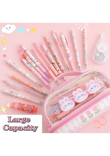 Mor Eğlence Parkı Kawaii Kalem Kutusu Çift Katmanlı Büyük Kapasiteli Kalem Çantası Karikatür Taşınabilir Kalem Kutusu Okul Öğrenci Malzemeleri Kırtasiye Organizatör (Yurt Dışından) fırsatları