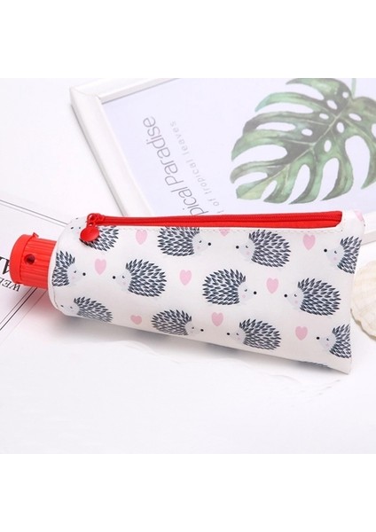 Kirpi 21X7 cm Diş Macunu Kalem Kutusu Okul Unicorn Kedi Kalem Kutuları Erkek Kız Kırtasiye Öğrenci Muz Fermuarlı Kalem Kutusu Deri Kalem Çantası (Yurt Dışından)