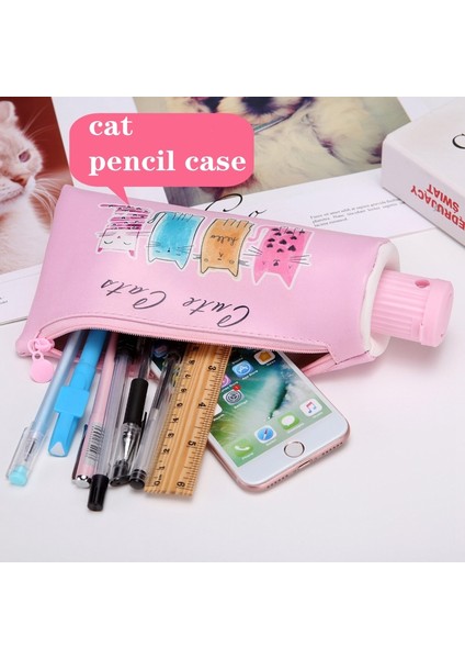 Kirpi 21X7 cm Diş Macunu Kalem Kutusu Okul Unicorn Kedi Kalem Kutuları Erkek Kız Kırtasiye Öğrenci Muz Fermuarlı Kalem Kutusu Deri Kalem Çantası (Yurt Dışından)