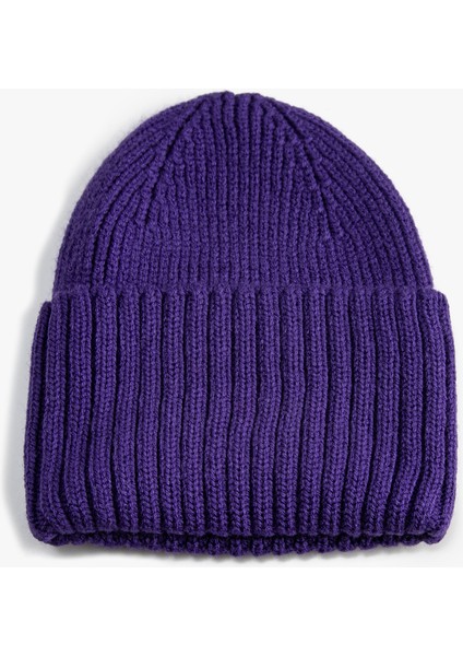 Lastikli Örgü Bere Kenarları Geniş Katlı