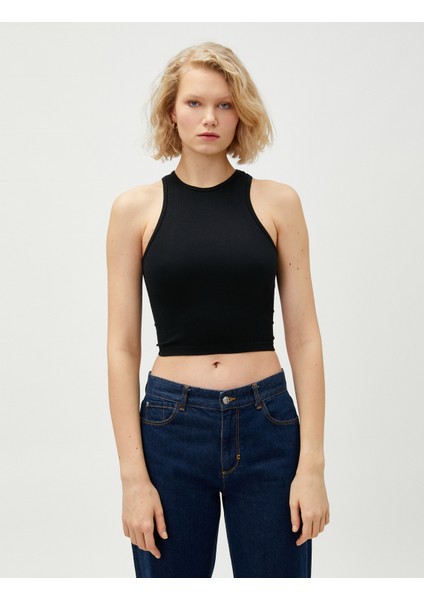 Crop Seamless Atlet Halter Yaka