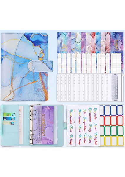 Pembe A6 Mermer Renkli Para Bütçe Planlayıcısı Bağlayıcı Fermuar Zarflarbütçeleme Için Nakit Zarflar Bütçe Binde Için Para Organizatör (Yurt Dışından) fırsatları