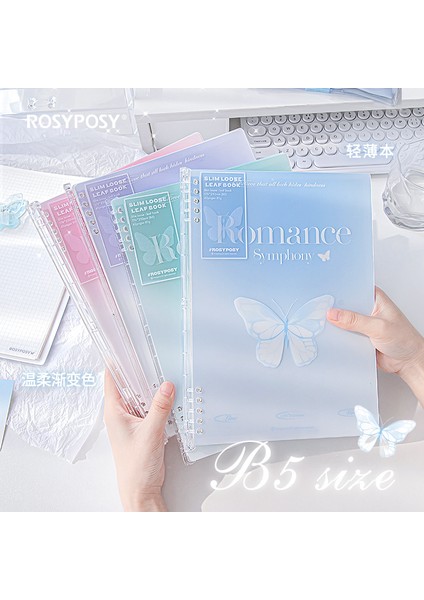 Stil 4 B5 40 Sayfalık B5 Dizüstü Kore Moda Degrade Renk Gevşek Yaprak Notapad Kawaii Scrapbooking Dergisi Öğrenci Malzemeleri (Yurt Dışından) modelleri