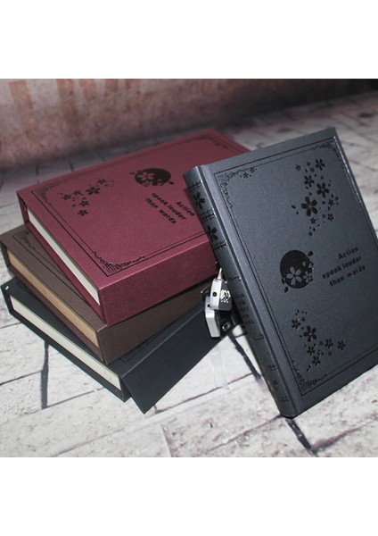 Gezi Notre Dame A5 Moda Vintage Kilitli Günlük Şifre Not Defteri Kutulu Defter ve Dergi Ayçiçeği Kilit Düğmesi Ciltli Not Defteri Van Gogh (Yurt Dışından) indirimleri
