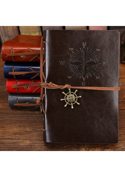 Kahve Küçük 105X145MM Retro Vintage Deri Kapak Defter Boş Günlüğü Korsan Tasarım Kağıt Not Defteri Değiştirilebilir Gezgin Not Defteri Kırtasiye Tedarik (Yurt Dışından)