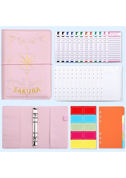 Pembe Kabuk A6 Bronzlaştırıcı Bağlayıcı Bütçe Planlayıcısı Dizüstü Nakit Zarf Bağlayıcı Bütçe Para Tasarrufu Zarflar Klasörü 6 Delikli Bağlayıcı Cepler (Yurt Dışından) modelleri