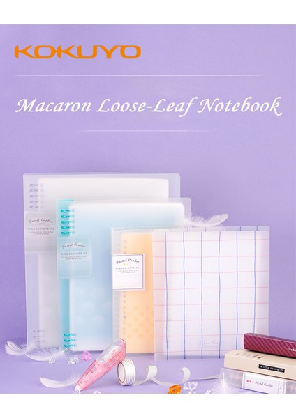 1 Pcb5 Lambency Pembe Kokuyo Gevşek Yaprak Defter Macaron Pastel Çerezler Iç Çekirdek A5 B5 A4 Günlüğü Çıkarılabilir Kapak Halka Bağlayıcı Öğrenci Kırtasiye (Yurt Dışından)
