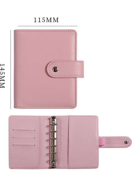 Sadece Kapak Pembe A7 A7 Macaron Renk 6 Telli Pu Klipsli Defter Deri Gevşek Yaprak Defter Kapağı Defterler Dergisi Kawaii Kırtasiye (Yurt Dışından)