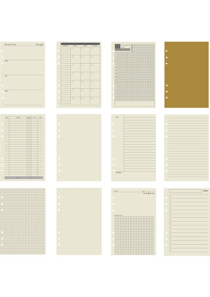 Finans A5 45 Parça A5 A6 A7 6 Halkalı Gevşek Yaprak Defter Dolum Ciltleyici Iç Sayfa Bütçe Haftalık Aylık Yapılacaklar Çizgisi Nokta Izgara Kağıt Kırtasiye (Yurt Dışından)
