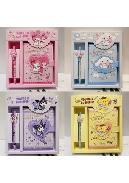 Sarı Chen Lın Kawaii El Defter Seti Sevimli Kız Karikatür Kırtasiye Manyetik Tokalı Defter Hediye Kutusu Seti Günlük Not Defteri (Yurt Dışından) modelleri