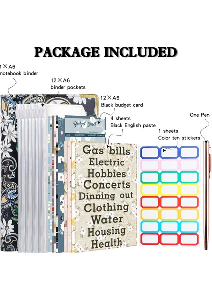 Kelebek A6 Kelebek Kabartma Planlayıcısı Bağlayıcı Iç Sayfa Fermuarlı Zarflar Nakit Zarflar Bütçeleme Para Organizatör Nakit Budgetbinder (Yurt Dışından) fırsatları