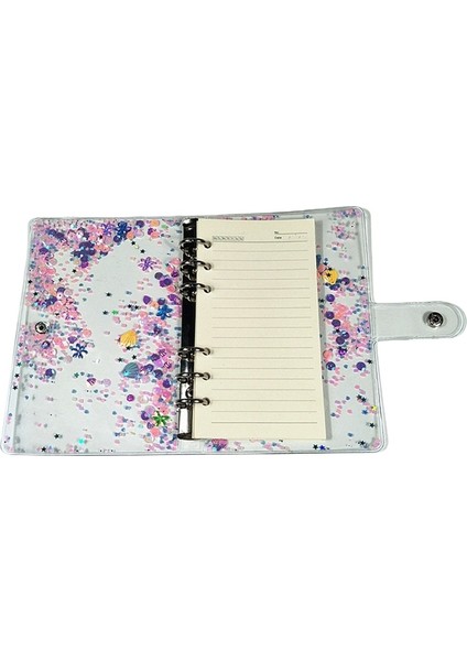 03A6 A5 A6 Glitter Pul Gevşek Yaprak Bağlayıcı Defter Kapağı Şeffaf 6 Yüzükler Dosya Klasörü Kırtasiye Okul Ofis Malzemeleri (Yurt Dışından)