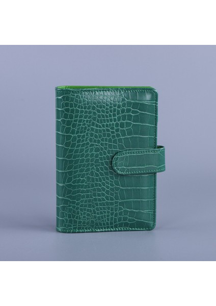 Yeşil A5 A5/a6 Pu Acıbadem Kurabiyesi Timsah Desen Gevşek Yaprak Sadece Kapak Bağlayıcı Süt Gezginler Deri Defter (Yurt Dışından)