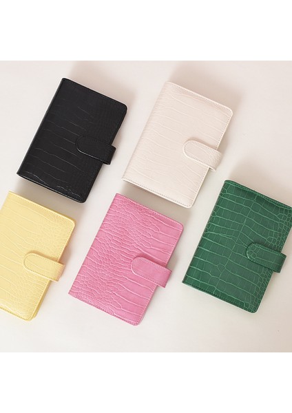 Yeşil A5 A5/a6 Pu Acıbadem Kurabiyesi Timsah Desen Gevşek Yaprak Sadece Kapak Bağlayıcı Süt Gezginler Deri Defter (Yurt Dışından)