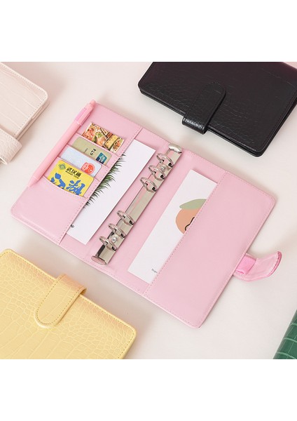 Yeşil A5 A5/a6 Pu Acıbadem Kurabiyesi Timsah Desen Gevşek Yaprak Sadece Kapak Bağlayıcı Süt Gezginler Deri Defter (Yurt Dışından)