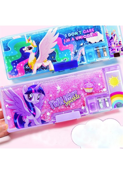 Yeni Kalem Kutusu Şifre Unicorn Estuches Escolares Kawaii Estuche Quicksand Kore Kırtasiye Trousse Scolaire Kızlar Için Kalem Kutusu (Yurt Dışından) modelleri