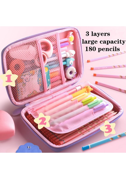 20 Unicorn Kalem Kutusu Sevimli Okul Kalem Kutuları Trousse Scolaire Kalem Kutusu 3D Estuches Escolares Kırtasiye Kawaii Kalem Kutusu (Yurt Dışından)