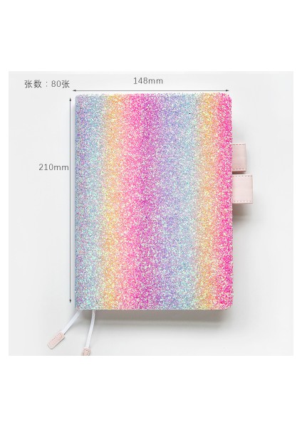 Renkli Renk A5 A5 A6 Şeker Sevimli Moda Glitter Pullarda Dizüstü Çok Fonksiyonlu Kapak Izgara Boş Satır Sayfaları Gündem Seyahat Okul Günlüğü Hediye (Yurt Dışından)