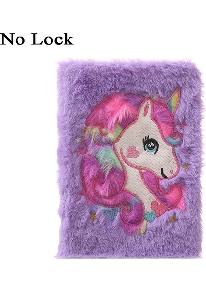 Mor A5 Peluş Dizüstü Kilitli Sevimli Köpek Dergisi A5 Günlüğü Unicorn Planlayıcısı Organizatör Kawaii Okula Dönüş Not Defteri Kore Eskiz Defteri (Yurt Dışından)