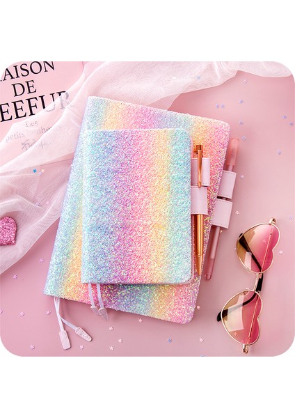 Renkli Renk A5 A5 A6 Şeker Sevimli Moda Glitter Pullarda Dizüstü Çok Fonksiyonlu Kapak Izgara Boş Satır Sayfaları Gündem Seyahat Okul Günlüğü Hediye (Yurt Dışından) fiyatları
