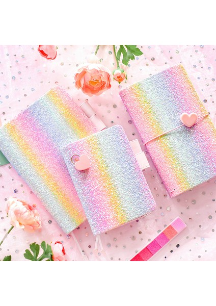 Renkli Renk A5 A5 A6 Şeker Sevimli Moda Glitter Pullarda Dizüstü Çok Fonksiyonlu Kapak Izgara Boş Satır Sayfaları Gündem Seyahat Okul Günlüğü Hediye (Yurt Dışından) modelleri