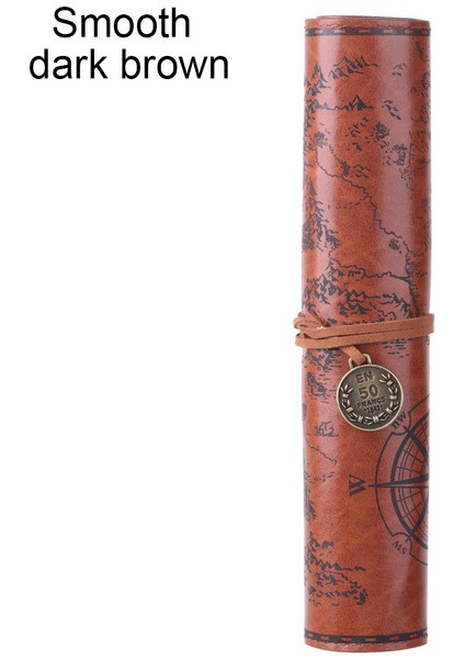 Pu Deri Tarzı 3 Retro Hazine Haritası Rulo Kalem Kutusu Pu Deri Büyük Kapasiteli Kalem Çantası Makyaj Fırça Kılıfı Kalem Kutusu Okul Kırtasiye Malzemeleri (Yurt Dışından)