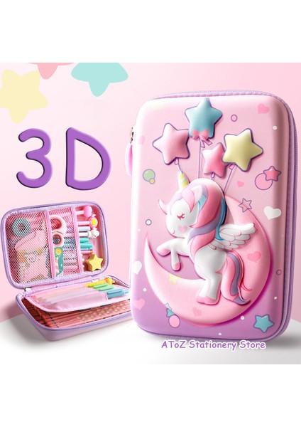 Unicorn Pembe-2 Katmanlı Unicorn 3D Eva Kalem Kutusu Kawaii Su Geçirmez Kalem Kutusu Kızlar Için Karikatür Büyük Kapasiteli Okul Malzemeleri Sevimli Kırtasiye Çanta Hediyeler (Yurt Dışından) indirimleri
