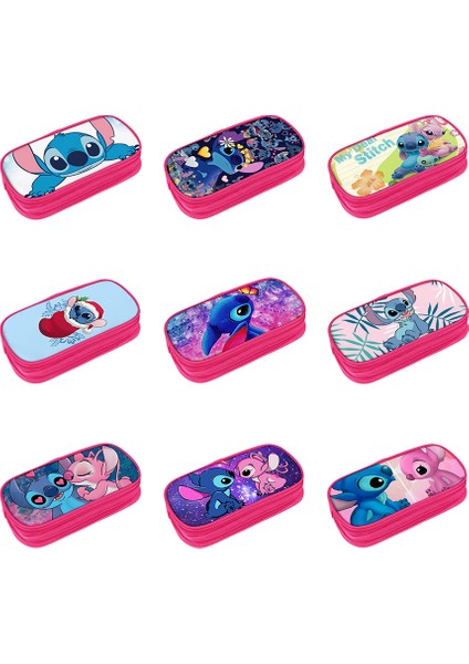 1 Adet Çocuklar Disney Pembe Dikiş Tema Stilleri Kalem Çantası Naylon Kalem Kutusu Çocuk Siyah Okul Malzemeleri Yüksek Kaliteli Kırtasiye Seti (Yurt Dışından)
