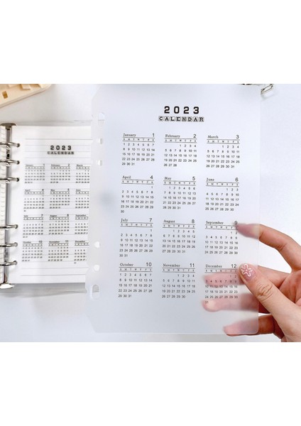 2023 A5 2023 45 Sayfa Kawaii A5 A6 Gevşek Yaprak Defter Kağıdı Dolum Spiral Ciltleyici Dizin Iç Sayfalar Aylık Haftalık Günlük Planlayıcı Gündem (Yurt Dışından)