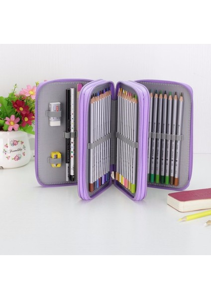 2 Katmanlar Gri Oxford Okul Kalem Kutusu Kawaii 36/48/72 Delik Penaltı Kalem Kutusu Büyük Kalem Çantası Kutusu Çok Çocuklar Çok Fonksiyonlu Kırtasiye Kese (Yurt Dışından)