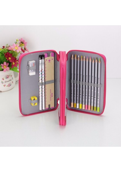 2 Katmanlar Gri Oxford Okul Kalem Kutusu Kawaii 36/48/72 Delik Penaltı Kalem Kutusu Büyük Kalem Çantası Kutusu Çok Çocuklar Çok Fonksiyonlu Kırtasiye Kese (Yurt Dışından)