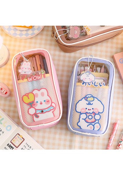 Ayı Kawaii Kırtasiye Kalem Kutusu Kızlar Için Şeffaf Okul Kalem Kutuları Trousse Scolaire Kız Okul Seti Sevimli Kore Kırtasiye (Yurt Dışından) fiyatları