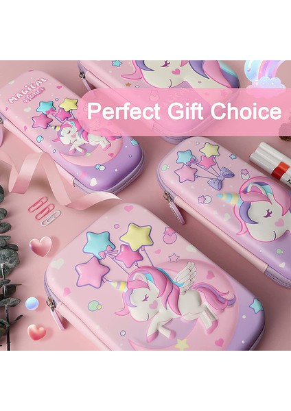 Unicorn -2 Katmanlı 3D Karikatür Eva Kalem Kutusu Unicorn 2 Katmanlı Kızlar Için Kawaii Su Geçirmez Kalem Kutusu Renkli Okul Malzemeleri Sevimli Kırtasiye Çanta Hediyeler (Yurt Dışından) indirimleri