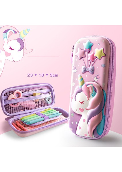 B 3D Eva Unicorn Sevimli Kalem Kutusu Karikatür Kırtasiye Kutusu Kız Renkli Kalem Kutuları Kutusu Öğrenci Kawaii Kalem Kutusu Okul Malzemeleri Hediye (Yurt Dışından)