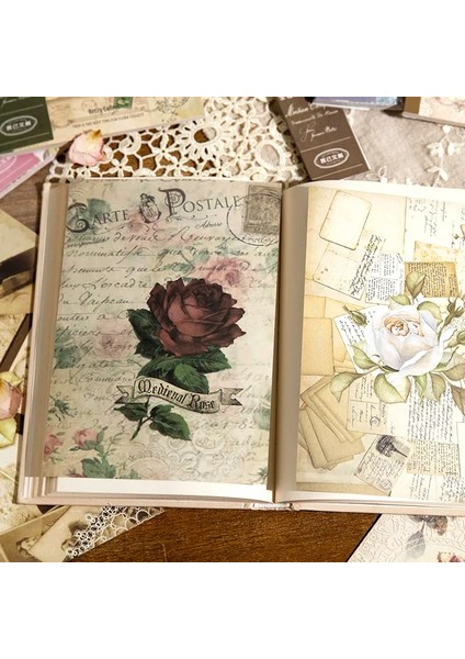 G Yoofun 40 Tekrarlanmayan Büyük Boy Vintage Malzeme Kağıt Çift Taraflı Malzeme Kitap Retro Scrapbooking Günlük Tutma Dekor Kırtasiye (Yurt Dışından) modelleri