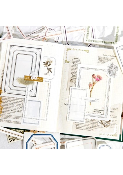 Stil 7 50 Adet Vintage Çerçeve Kraft El Işi Kağıdı Kalıp Kesim Etiketleri Oymak Bloknot Önemsiz Dergisi Scrapbooking Çıkartmaları Ofis Okul Kırtasiye (Yurt Dışından)