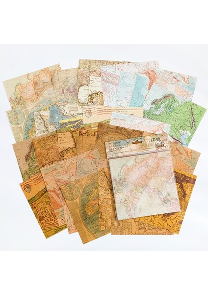 F Yoofun 30 Sayfa Vintage Malzeme Kağıt Scrapbooking Dergisi Günlüğü Kolaj Önemsiz Arka Plan Dekorasyon Retro Kırtasiye (Yurt Dışından)