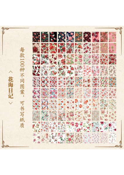 D Yoofun 100 Sayfa Büyük Boy Estetik Çiçek Bahçesi Scrapbooking Dekor Malzeme Kağıtları Arka Plan Kağıdı Dergisi Günlüğü Zanaat (Yurt Dışından)