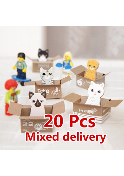 20 Adet Rastgele Göndermek 20 Adet Kırtasiye 3D Karikatür Yapışkan Notlar Kawaii Scrapbooking Kedi Kutusu Çıkartmalar Ofis Okul Öğrenci Çocuk Malzemeleri Bloknot (Yurt Dışından)
