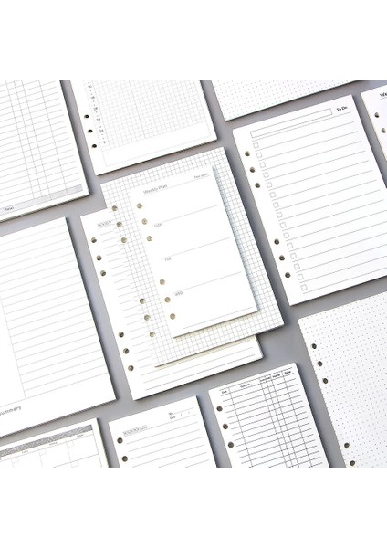 Style5 A5 A5 A6 Gevşek Yaprak Defter Dolum Spiral Ciltleyici Iç Sayfa Günlüğü Haftalık Aylık Planlayıcı Yapılacaklar Listesi Çizgi Nokta Izgara Iç Kağıt (Yurt Dışından) fırsatları